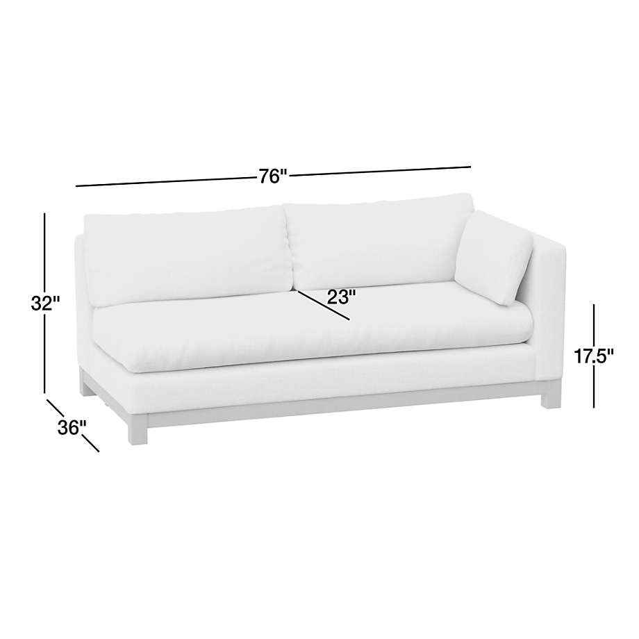 View Pacific Wood Bench Right-Arm Sofa - image 6 of 8