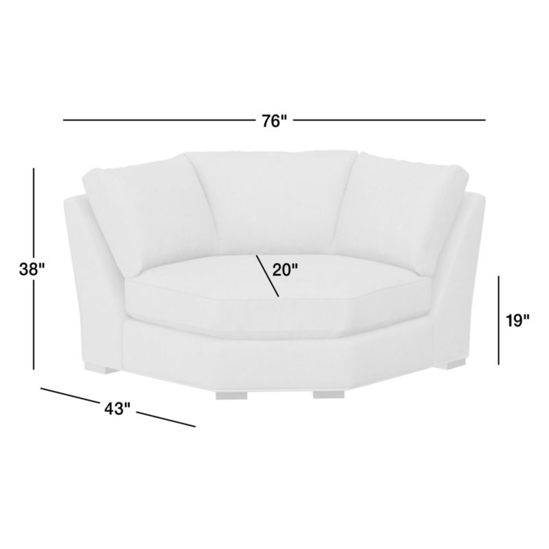 View Axis Classic Leather Wedge Sectional Piece - image 2 of 3