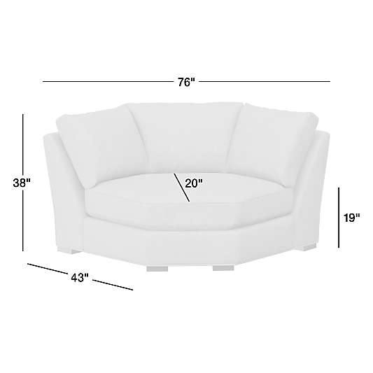 Axis Classic Leather Wedge Chair Sectional Piece