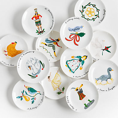 View Twelve Days of Christmas Appetizer Plates with Stand details