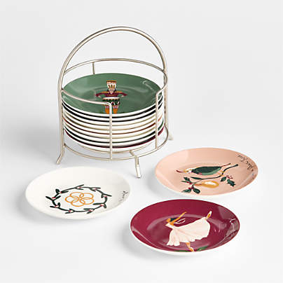 12 Days of Christmas Appetizer Plates with Stand