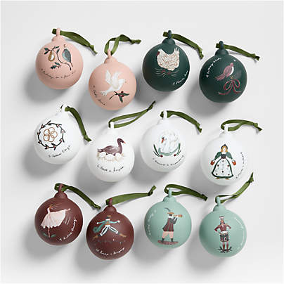 12 Days of Christmas Ornaments Boxed Set of 12