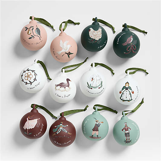 12 Days of Christmas Ornaments Boxed Set of 12