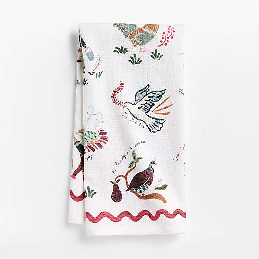 12 Days of Christmas Organic Cotton Dish Towel