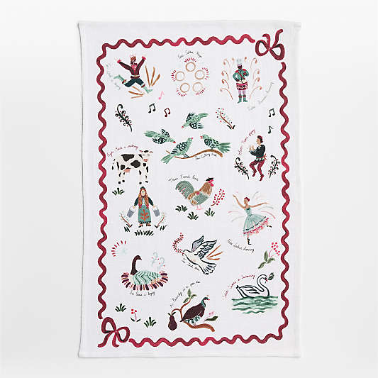 12 Days of Christmas Organic Cotton Dish Towel