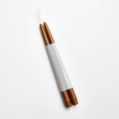 View 12" Ochre Dipped Tapers, Set of 2 details