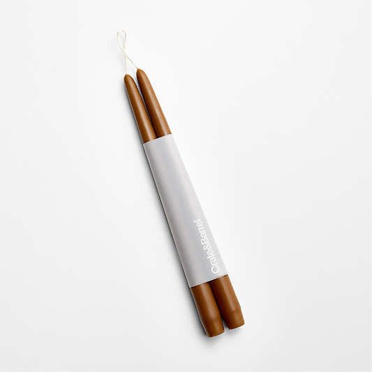 12" Ochre Dipped Tapers, Set of 2