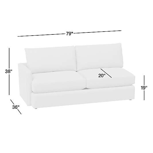 Lounge Classic Leather Left-Arm Sofa Sectional Piece