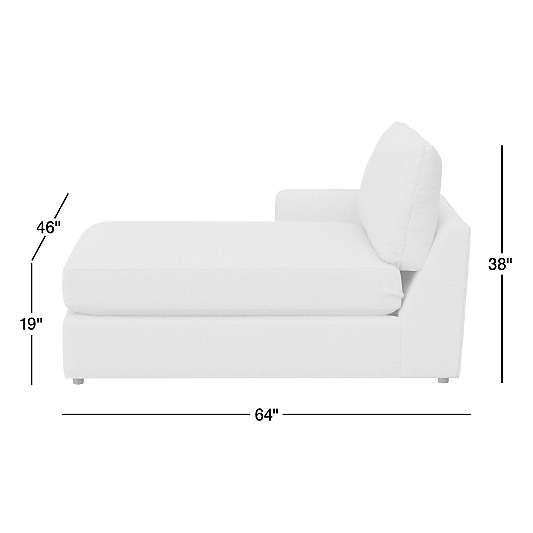 Lounge Classic Leather Left-Arm Chaise Lounge Sectional Piece