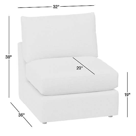 Lounge Classic 32" Leather Armless Chair Sectional Piece