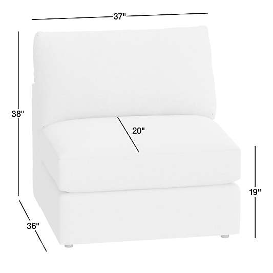 Lounge Classic 37" Leather Armless Chair Sectional Piece