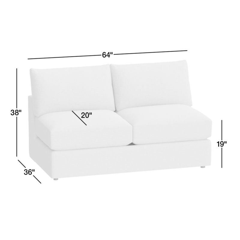 View Lounge Classic Leather Armless Loveseat - image 2 of 2