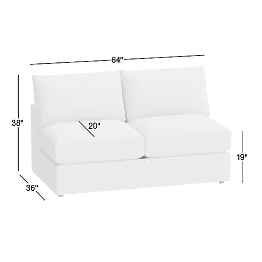 Lounge Classic Leather Armless Loveseat Sectional Piece