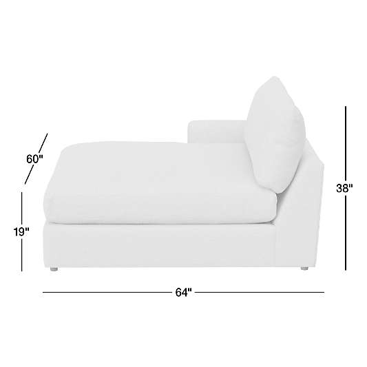 Lounge Classic Leather Left-Arm Extra Wide Chaise Lounge Sectional Piece