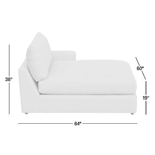 Lounge Classic Leather Right-Arm Extra Wide Chaise Lounge Sectional Piece