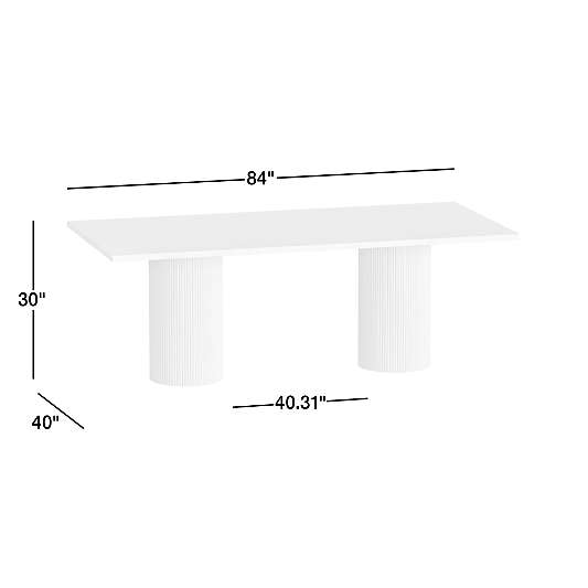 Portico 84" Marble and Warm Brown Oak Round Leg Dining Table