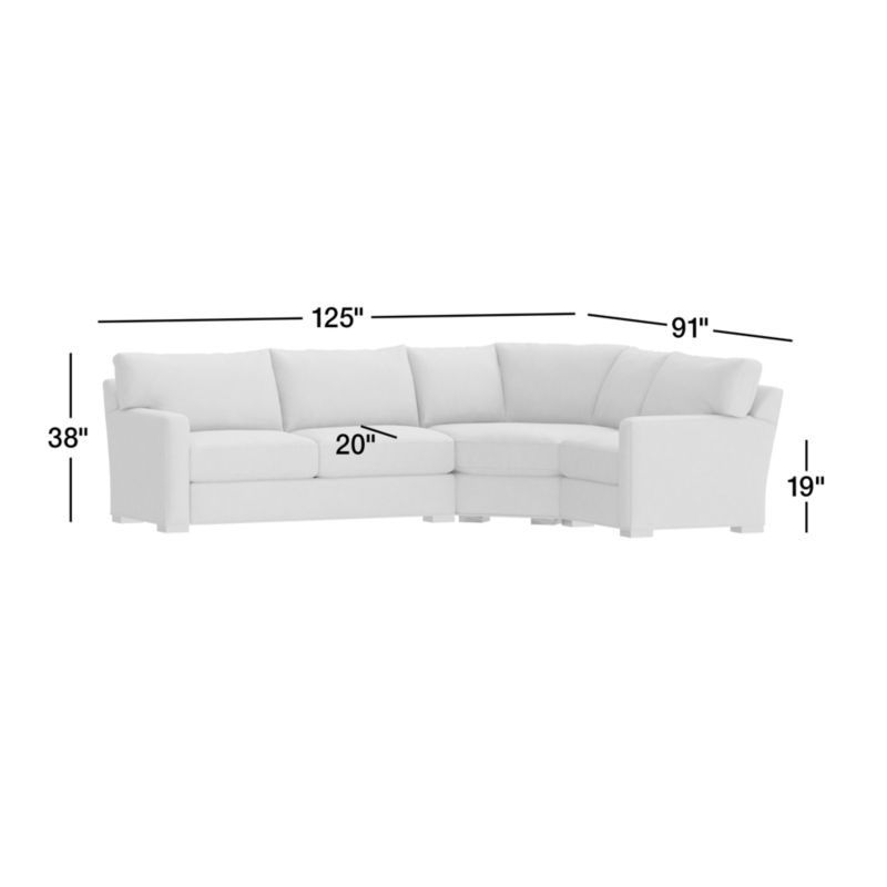 View Axis Classic 3-Piece Wedge Sectional Sofa - image 3 of 9