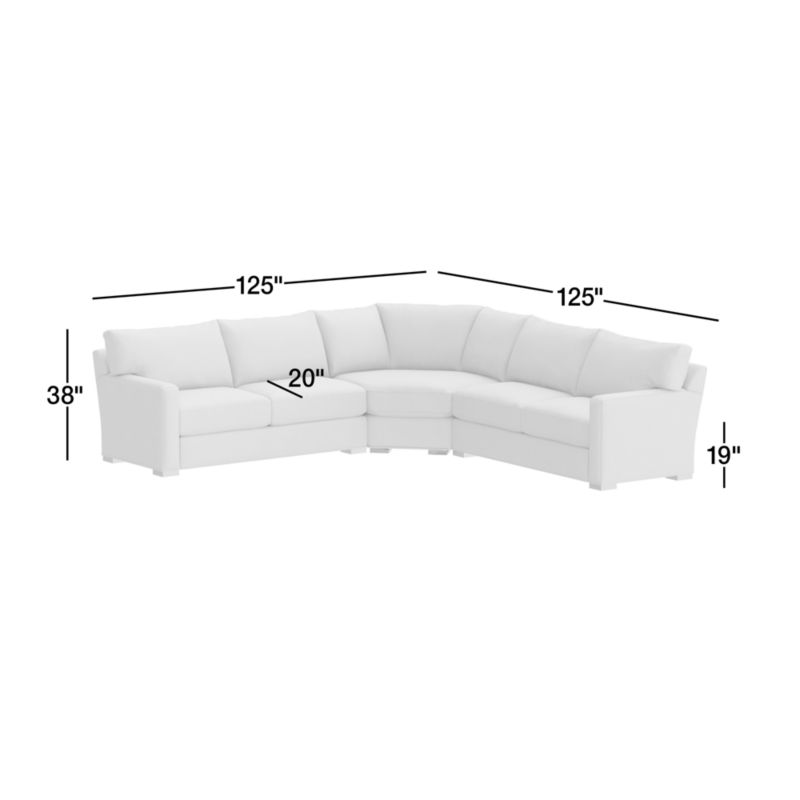 View Axis Classic 3-Piece L-Shaped Wedge Corner Sectional Sofa - image 3 of 9