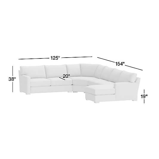 Axis Classic 4-Piece Wedge Sectional Sofa with Chaise