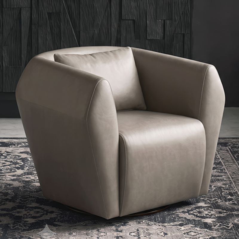 Tierra Leather Swivel Accent Chair - image 3 of 8