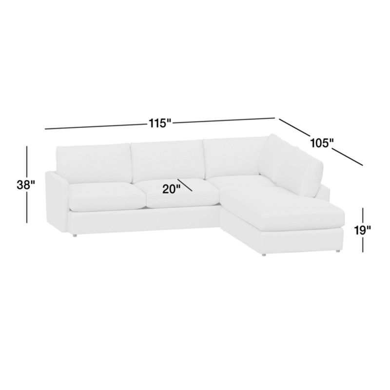 View Lounge Classic 2-Piece Sectional Sofa with Bumper - image 3 of 8