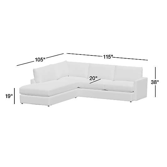 Lounge Classic 2-Piece Sectional Sofa with Bumper