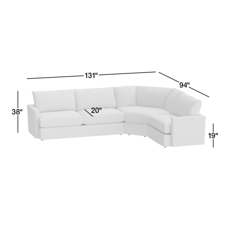 View Lounge Classic 3-Piece Wedge Sectional Sofa - image 3 of 8