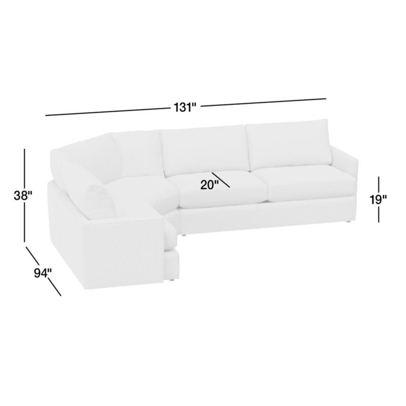 View Lounge Classic 3-Piece Wedge Sectional Sofa - image 3 of 8