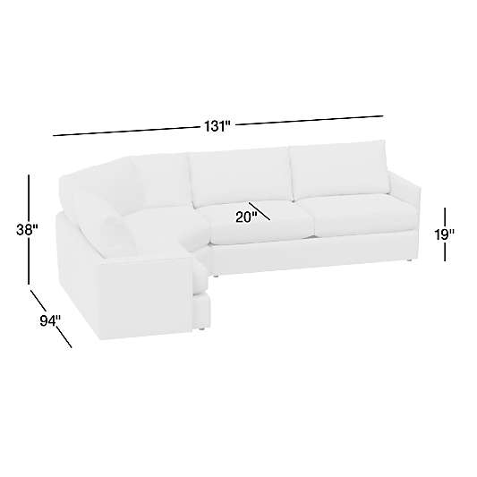 Lounge Classic 3-Piece Wedge Sectional Sofa