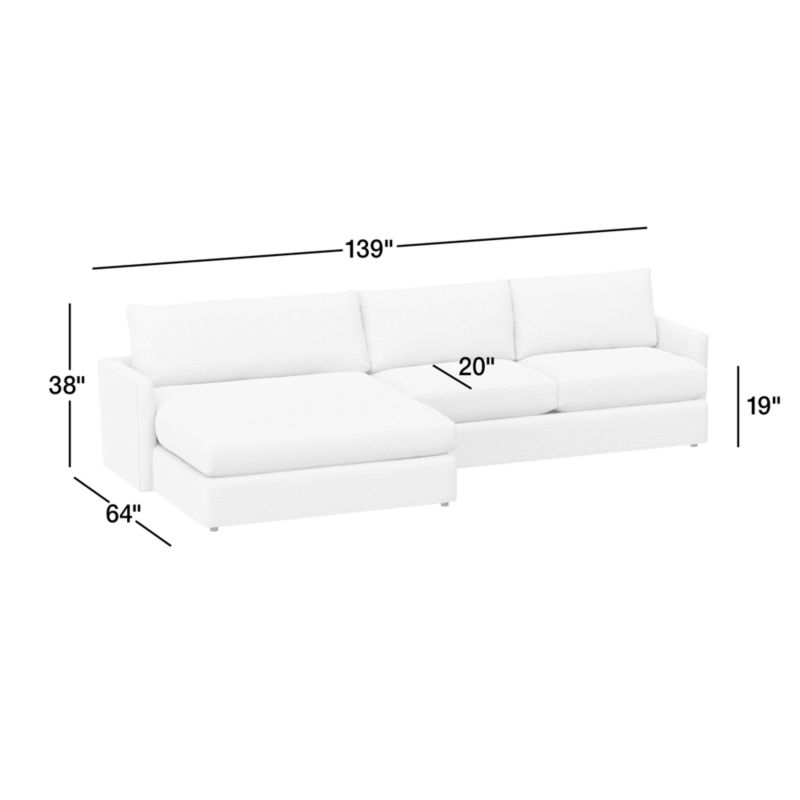 View Lounge Classic Leather 2-Piece Extra Wide Chaise Sectional Sofa - image 3 of 7