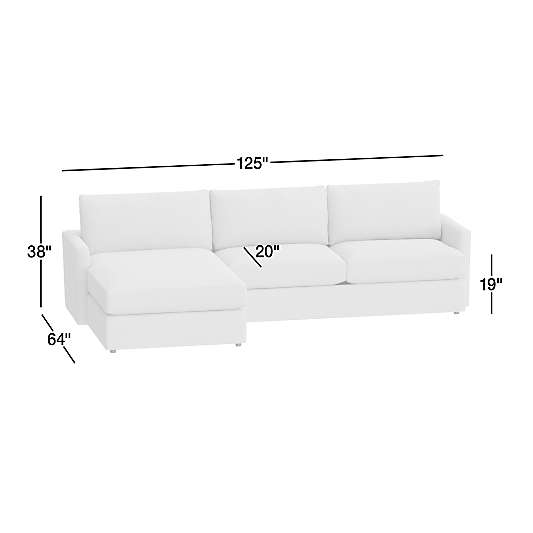 Lounge Classic 2-Piece Sectional Sofa with Chaise