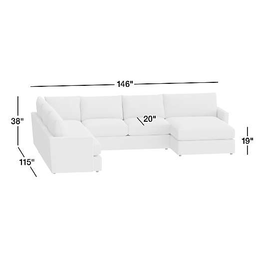 Lounge Classic 4-Piece L-Shaped Sectional Sofa with Chaise