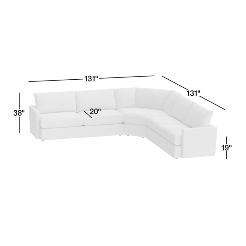 View Lounge Classic 3-Piece Wedge Sectional Sofa - image 3 of 8