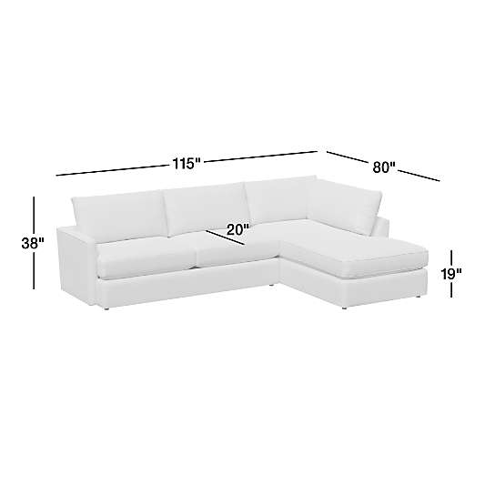 Lounge Classic 2-Piece Sectional Sofa with Bumper