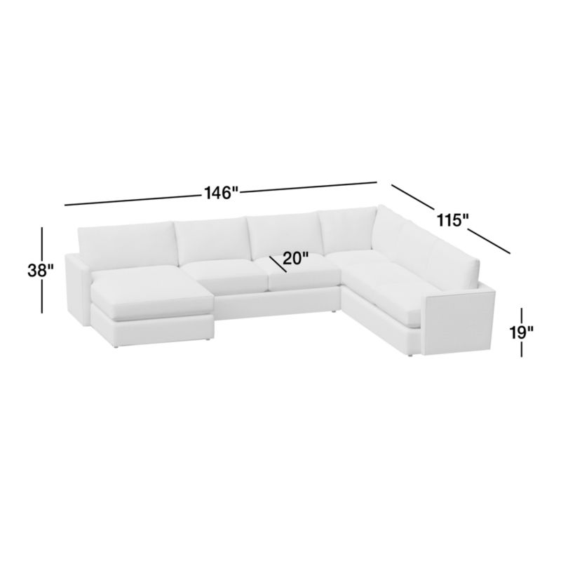 View Lounge Classic 4-Piece L-Shaped Sectional Sofa with Storage Chaise - image 3 of 9