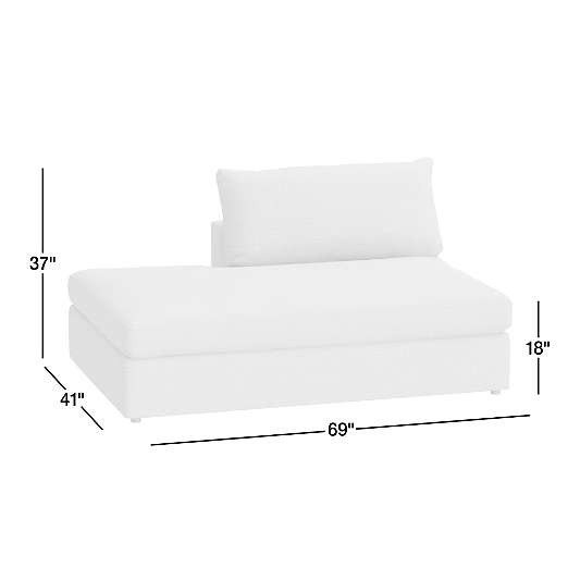 Lounge Leather Left-Arm Bumper Sectional Piece