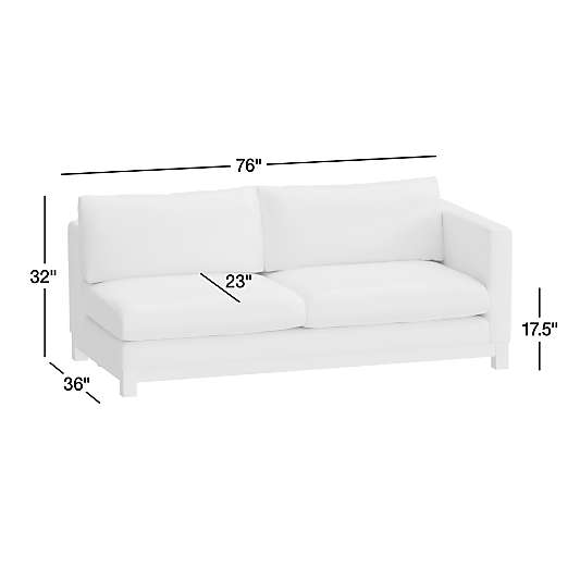 Pacific Wood Base Leather Right-Arm Sofa Sectional Piece