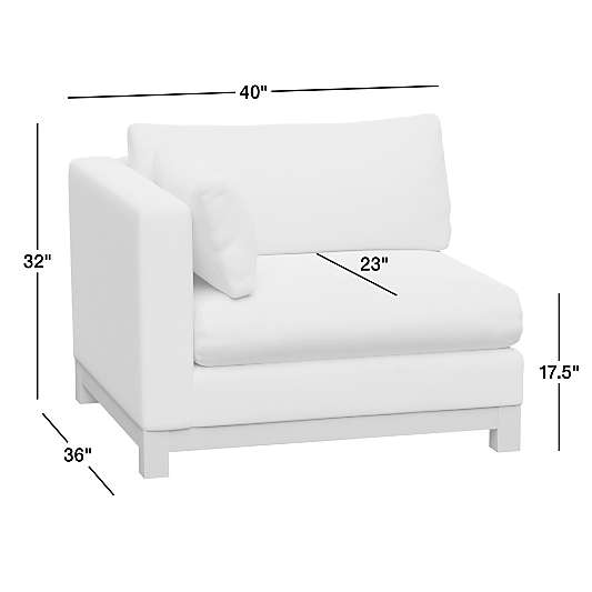 Pacific Wood Base Left-Arm Chair Sectional Piece