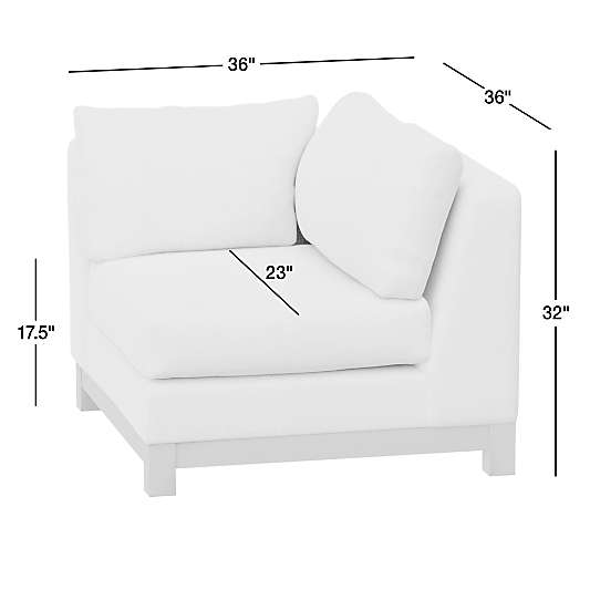 Pacific Wood Base Leather Corner Chair Sectional Piece