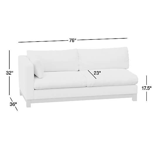 Pacific Wood Base Left-Arm Sofa Sectional Piece