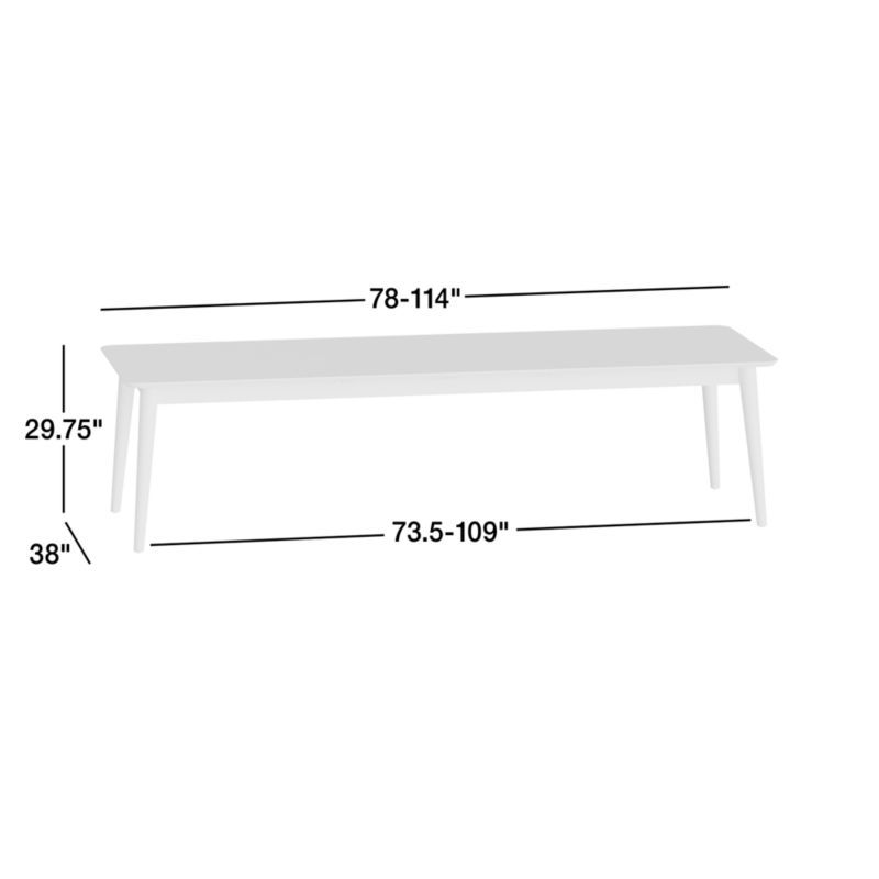 View Tate 78"-114" Black Extendable Midcentury Dining Table - image 3 of 8