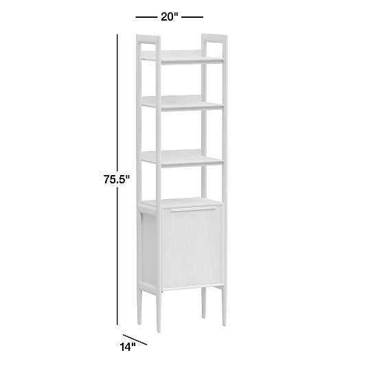 Tate Walnut Wood Bathroom Storage Tower