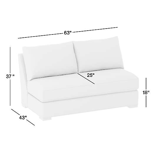 Axis Armless Bench Loveseat Sectional Piece