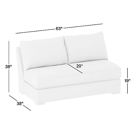 Axis Classic Armless Bench Loveseat Sectional Piece