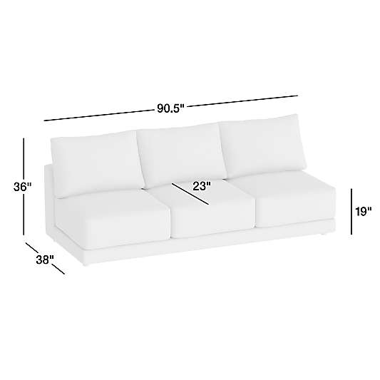 Gather Armless 3-Seat Sofa Sectional Piece