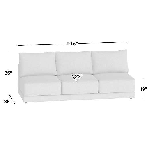 Gather Armless 3-Seat Sofa Sectional Piece