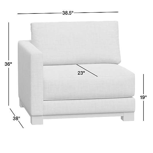 Gather Wood Base Left-Arm Chair Sectional Piece