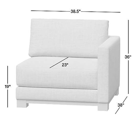 Gather Wood Base Right-Arm Chair Sectional Piece