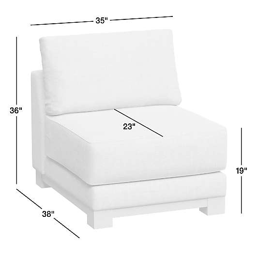 Gather Wood Base Armless Chair Sectional Piece