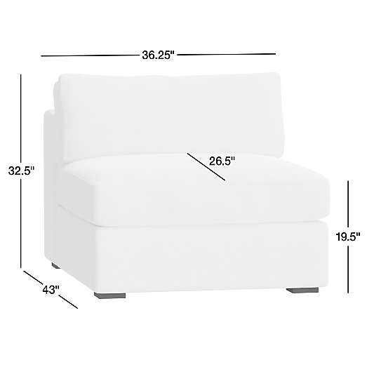 Oceanside Deep Armless Chair Sectional Piece